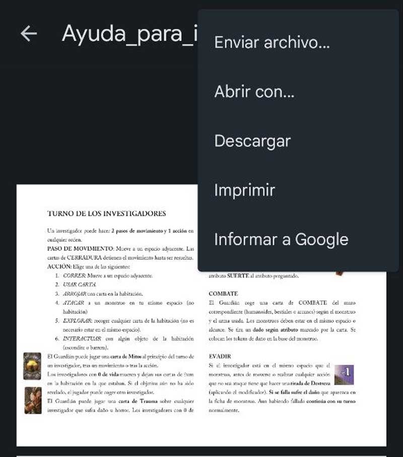Elegir imprimir en Android